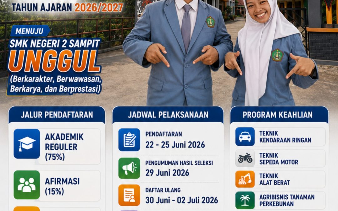 SMKN 2 Sampit Buka SPMB Tahun Ajaran 2026/2027, Sediakan Tiga Jalur Pendaftaran
